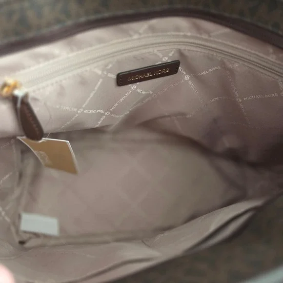 Michael Kors Jet Set Travel MD DBL Pocket Tote Mocha Brown 35H3GTVT8B NEW - Picture 6 of 11